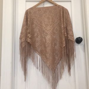 Lace Shawl with fringe.